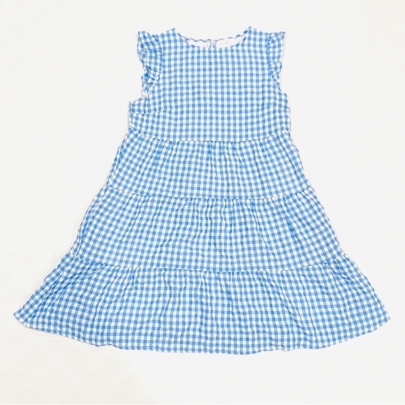 Kirundo Gingham Blue & White Ruffle Mini Dress - Picture 1 of 5